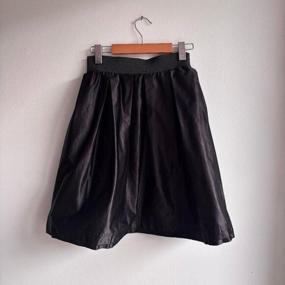 Donna Karan Black Satin-Feel A-Line Skirt - S/M - Picture 2 of 9
